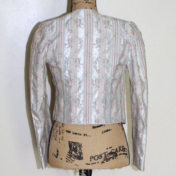 Vtg MJ Concepts in Sportswear Victorian Open Cropped Brocade Jacket Women's XS/S - Picture 2 of 14